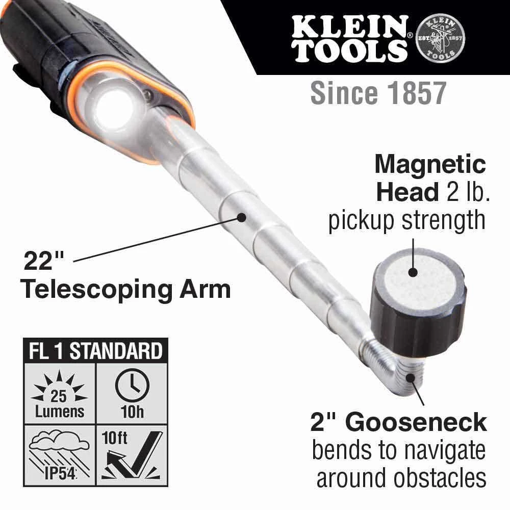 KLEIN Telescoping Magnetic LED Light & Pickup Tool A-56027 6 KLEIN Telescoping Magnetic LED Light & Pickup Tool A-56027 - Image 6