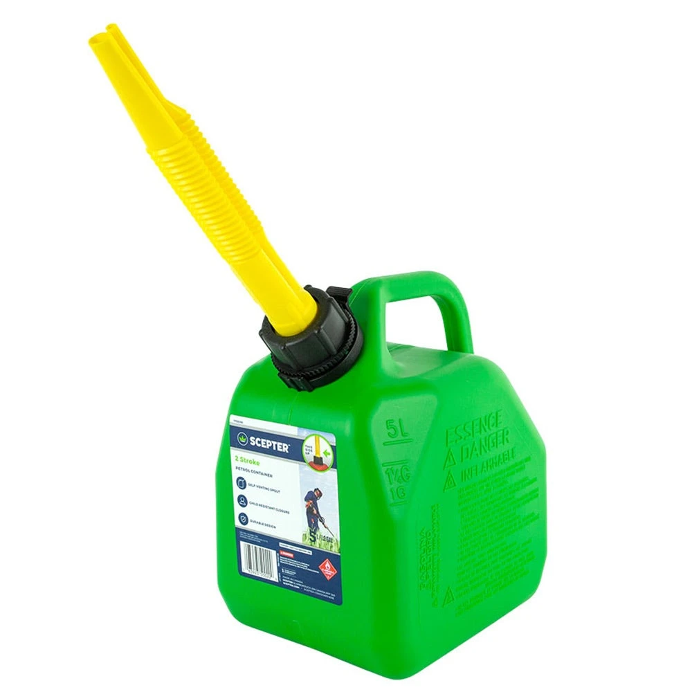 SCEPTER 5L Green Plastic 2 Stroke Fuel Can-No Vent FUE8265 2 SCEPTER 5L Green Plastic 2 Stroke Fuel Can-No Vent FUE8265 - Image 2