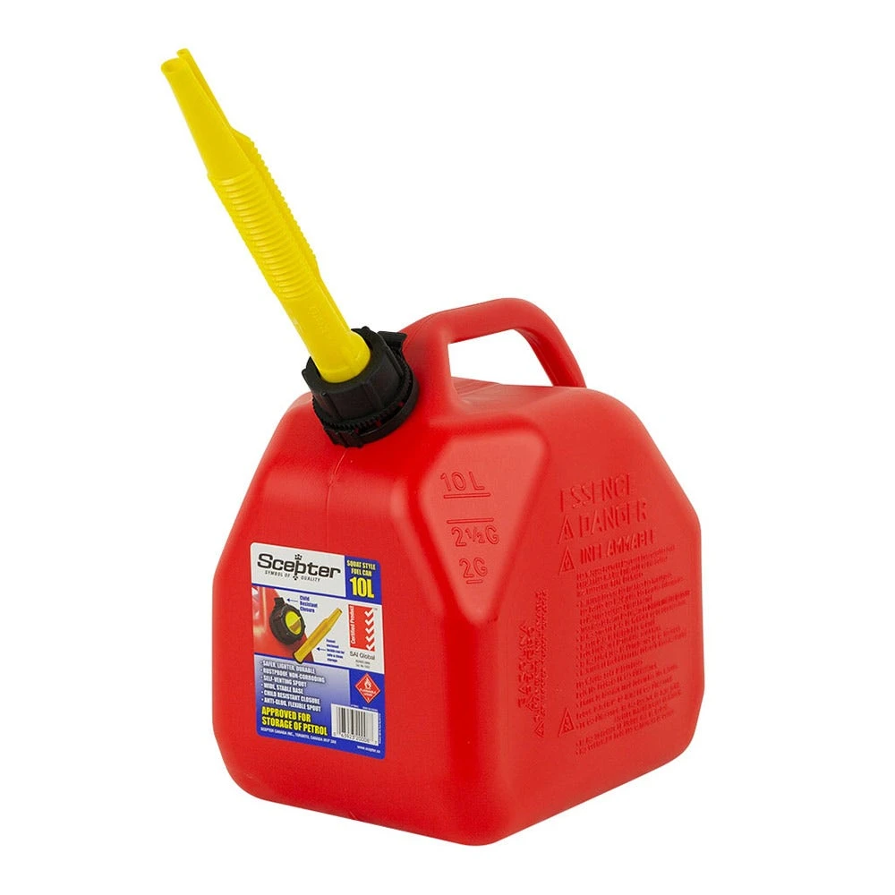 SCEPTER 10L Red Plastic Fuel Can-No Vent FUE8065 - Image 2