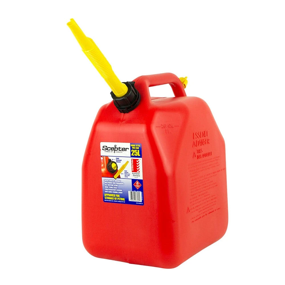 SCEPTER 25L Red Plastic Fuel Can W/ Pourer FUE6346 - Image 2